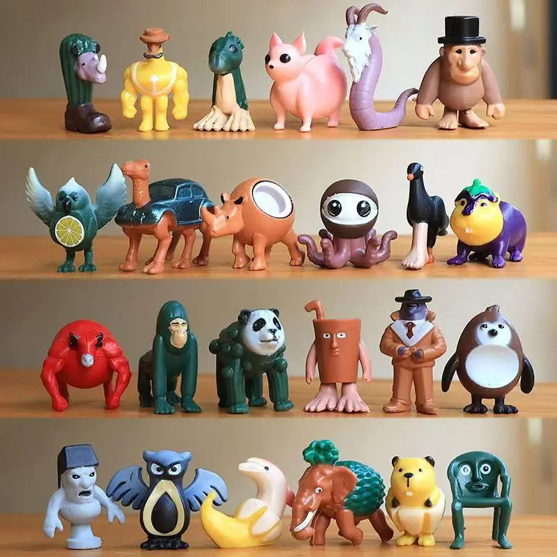 24pcs/set Italian Brainrot Tung Tung Sahur Model PVC Tung Sahur Action Figures Toys Collect Gifts