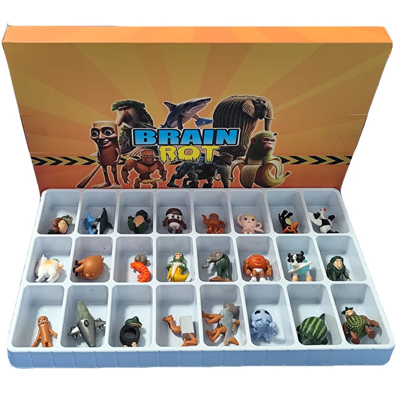 24pcs/set Italian Brainrot Tung Tung Sahur Model PVC Tung Sahur Action Figures Toys Collect Gifts