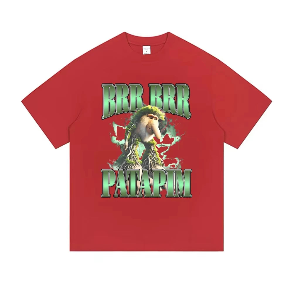 Italian Brainrot Brr Brr Patapim T-shirts Cartoon Funny Meme Tshirt Summer Men's Women Casual Humor Streetwear Male Fashion Tees