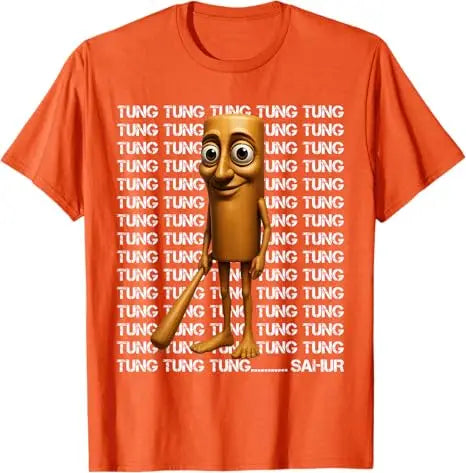 Tung Tung Tung Sahur Funny Italian Brainrot Meme Boys Kids T-Shirt Humor AI Y2k Design Graphic Outfit Short Sleeve Blouses Tees