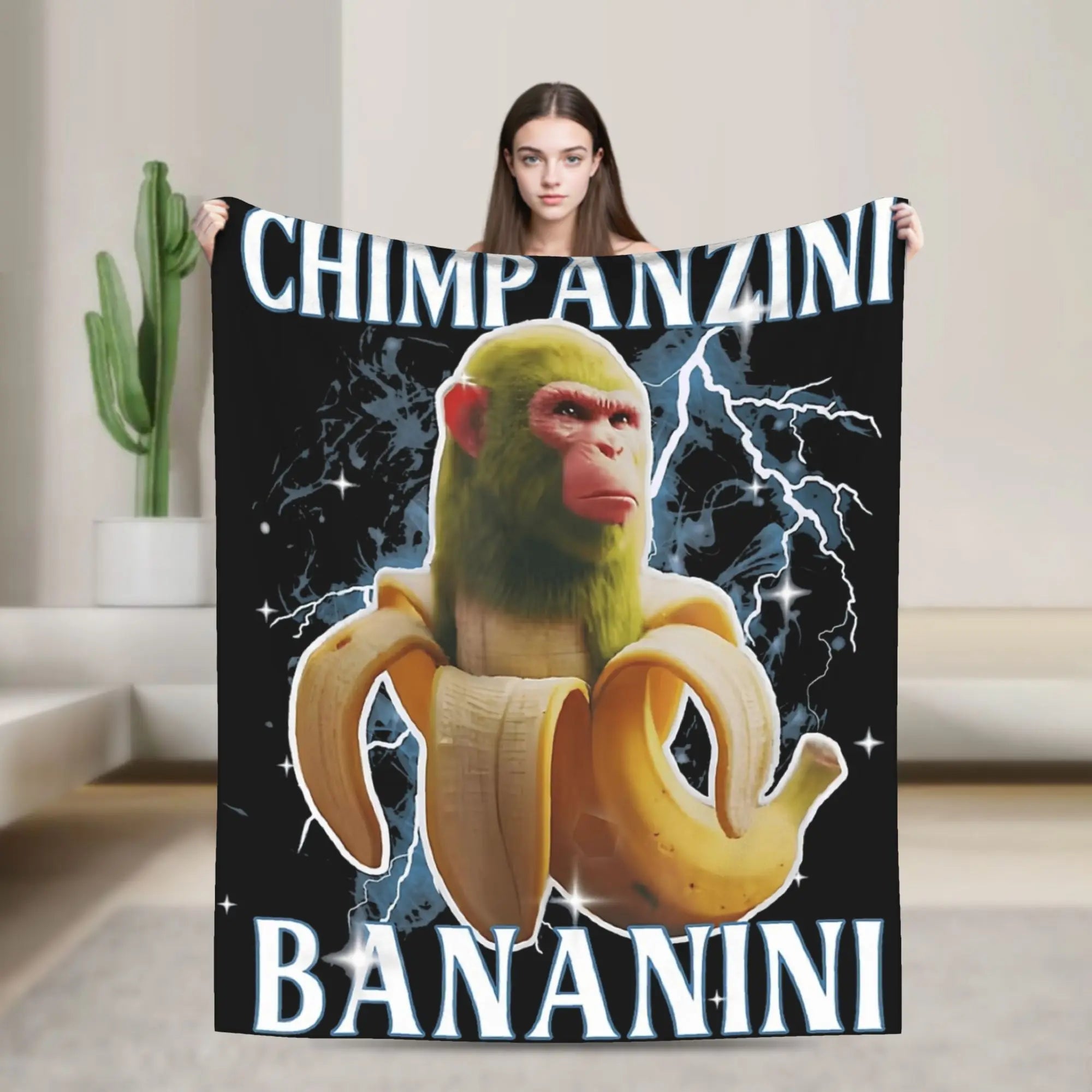 Italian Brainrot Meme Characters Design Blanket  Fuzzy Funny Breathable Throw Blanket for Bed Sofa Textile Decor