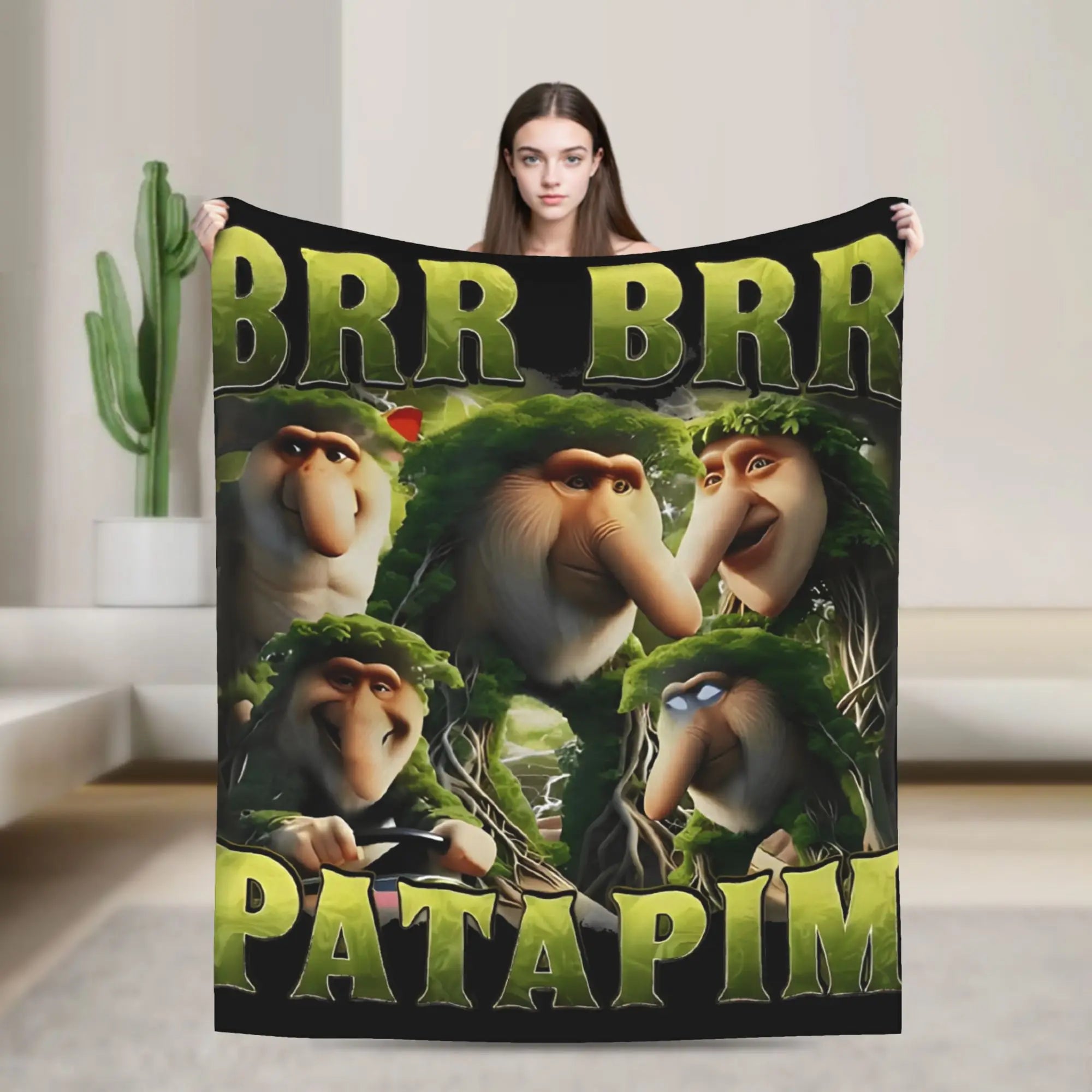 Italian Brainrot Meme Characters Design Blanket  Fuzzy Funny Breathable Throw Blanket for Bed Sofa Textile Decor