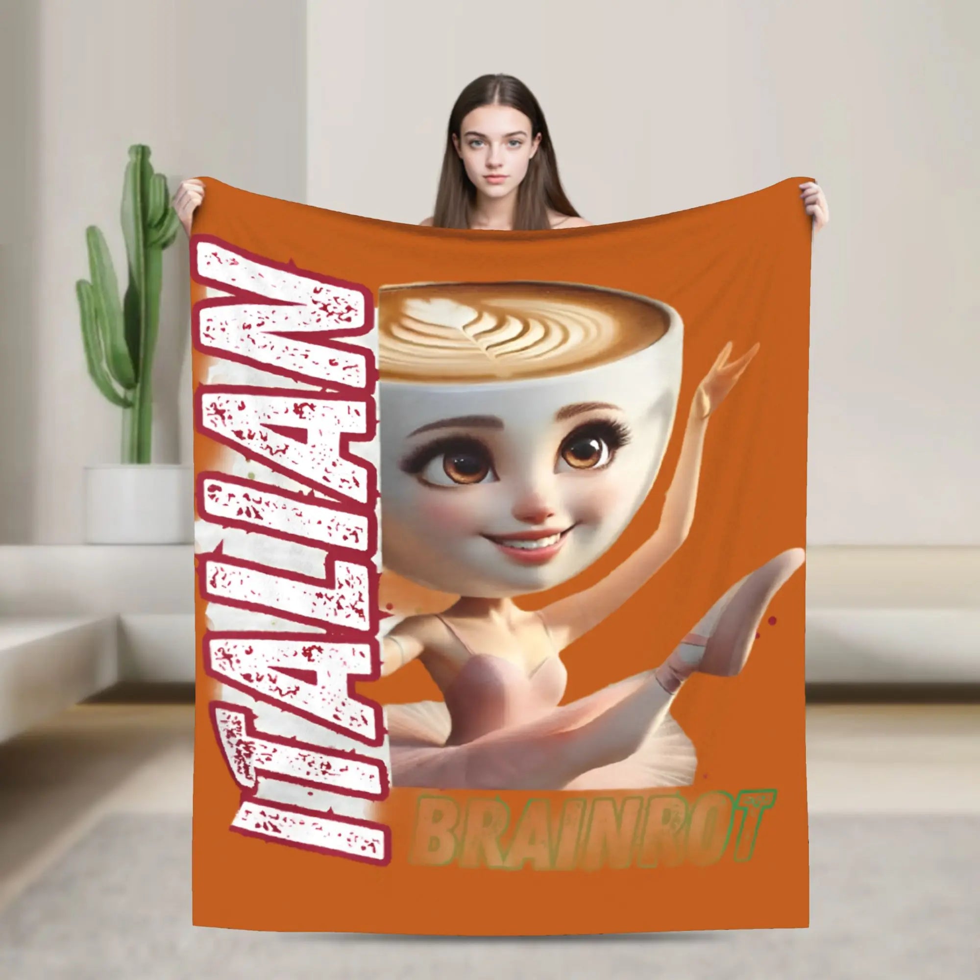 Italian Brainrot Meme Characters Design Blanket  Fuzzy Funny Breathable Throw Blanket for Bed Sofa Textile Decor