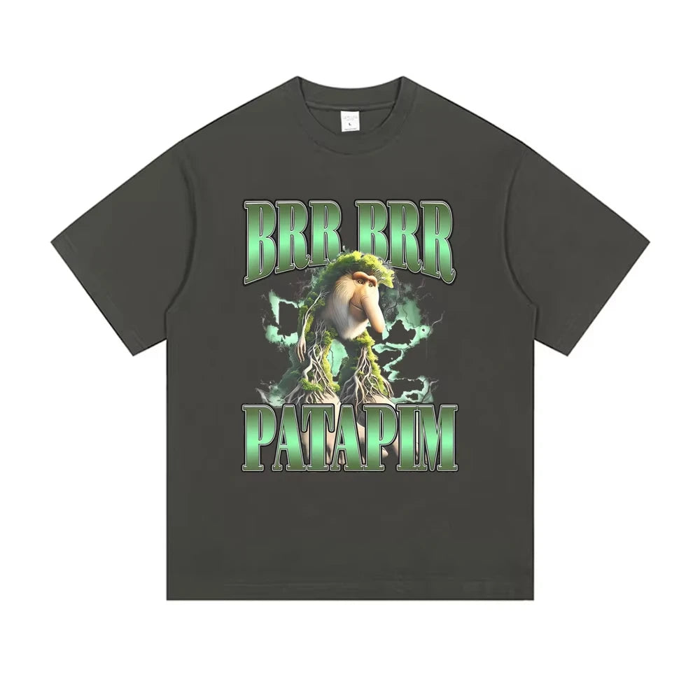 Italian Brainrot Brr Brr Patapim T-shirts Cartoon Funny Meme Tshirt Summer Men's Women Casual Humor Streetwear Male Fashion Tees