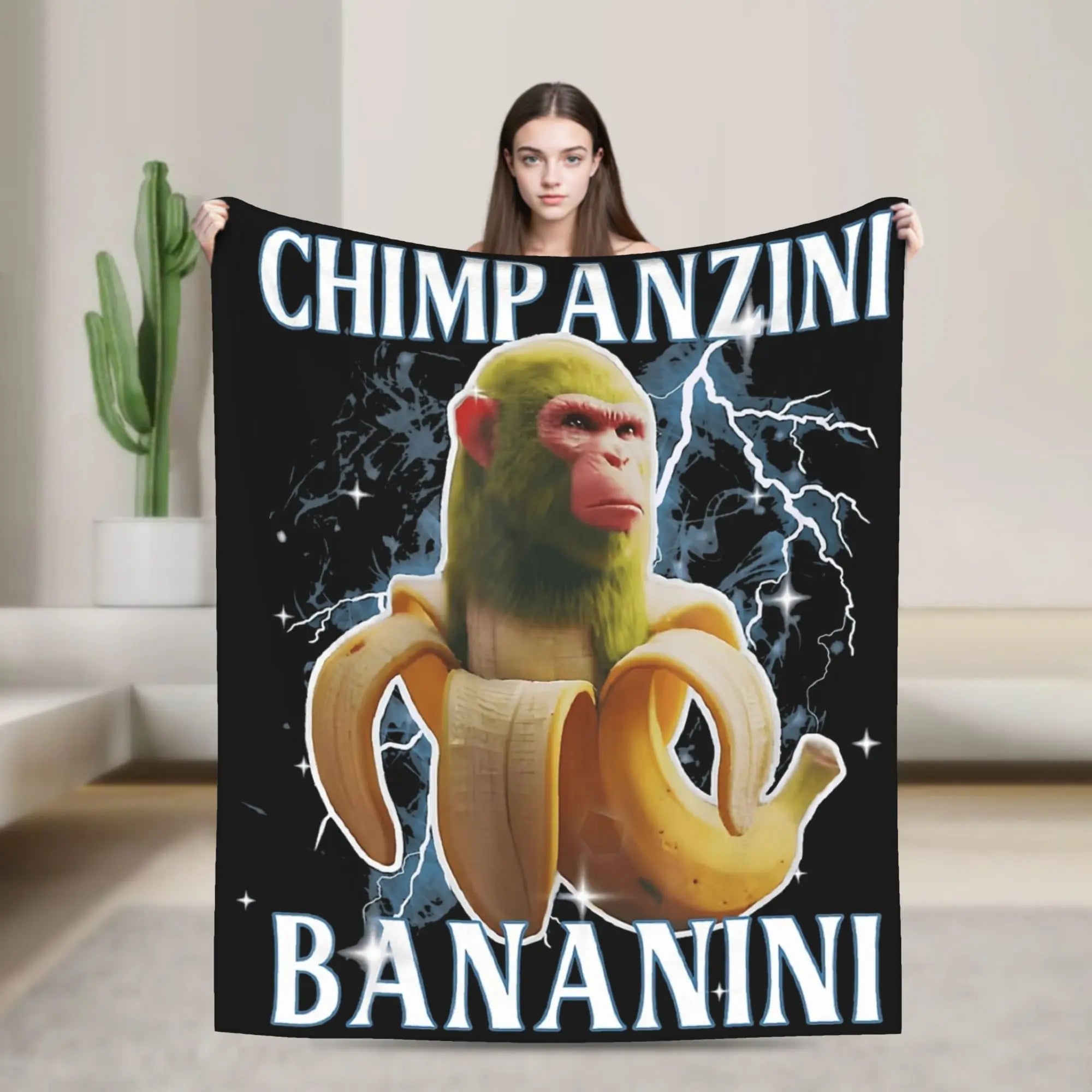 Italian Brainrot Meme Characters Design Blanket  Fuzzy Funny Breathable Throw Blanket for Bed Sofa Textile Decor