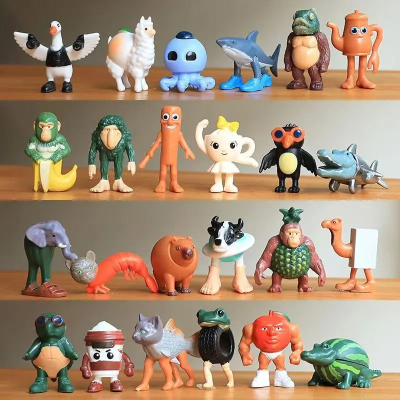 24pcs/set Italian Brainrot Tung Tung Sahur Model PVC Tung Sahur Action Figures Toys Collect Gifts