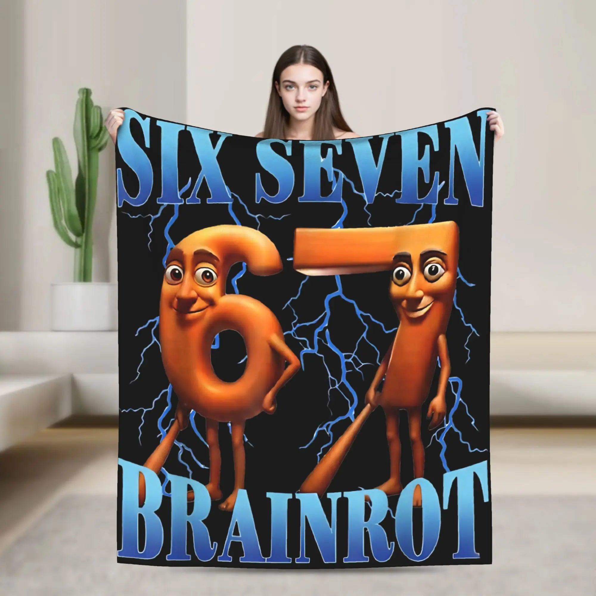 Tung Sahur Is Calling Funny Fishing Brainrot Meme Blanket Warm Plush Throw Blanket For Students Bed Flannel Bedspread Bed Cover