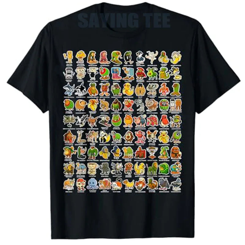 Italian-Brainrot Gen Z Funny Meme 90 Brainrot Characters T-Shirt Boys Fashion Comics Graphic Outfit Kids Y2k Streetwear Tee Tops
