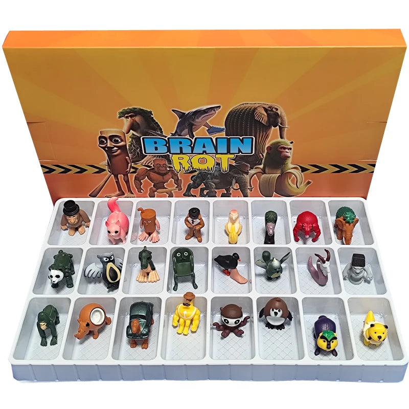24pcs/set Italian Brainrot Tung Tung Sahur Model PVC Tung Sahur Action Figures Toys Collect Gifts
