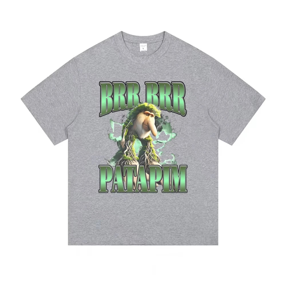 Italian Brainrot Brr Brr Patapim T-shirts Cartoon Funny Meme Tshirt Summer Men's Women Casual Humor Streetwear Male Fashion Tees