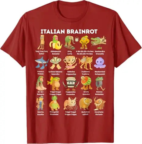 Italian Brainrot Meme Funny All Brainrot Animals Humor T-Shirt Cartoon Y2k Comics Saying Tee Boys Fashion Short Sleeve Blouses