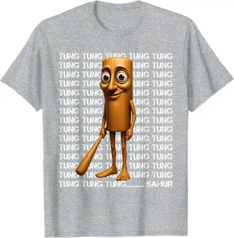 Tung Tung Tung Sahur Funny Italian Brainrot Meme Boys Kids T-Shirt Humor AI Y2k Design Graphic Outfit Short Sleeve Blouses Tees