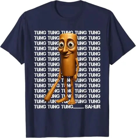 Tung Tung Tung Sahur Funny Italian Brainrot Meme Boys Kids T-Shirt Humor AI Y2k Design Graphic Outfit Short Sleeve Blouses Tees