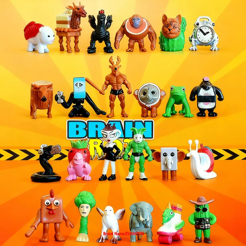 24pcs/set Italian Brainrot Tung Tung Sahur Model PVC Tung Sahur Action Figures Toys Collect Gifts