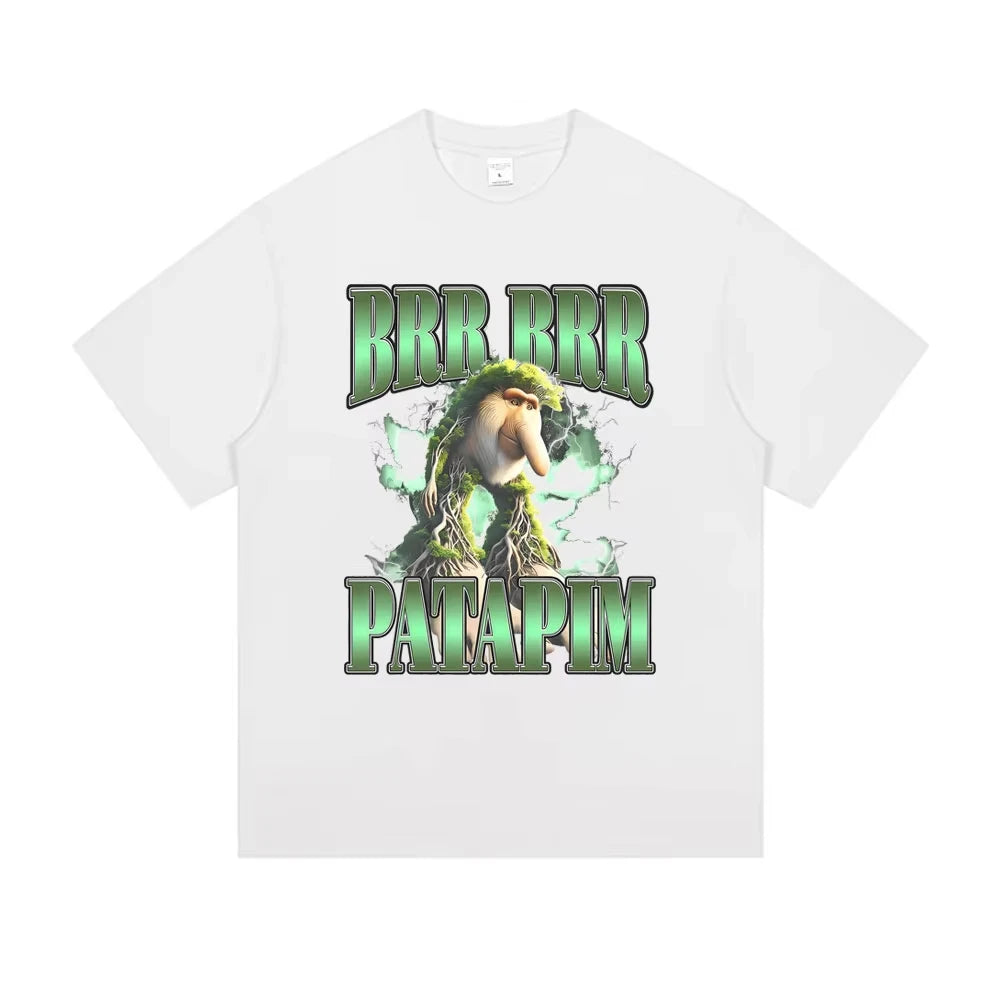 Italian Brainrot Brr Brr Patapim T-shirts Cartoon Funny Meme Tshirt Summer Men's Women Casual Humor Streetwear Male Fashion Tees