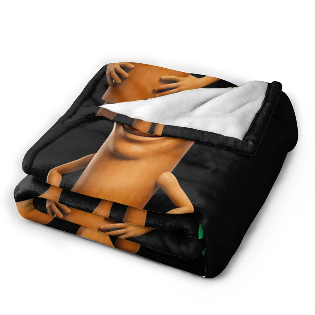 Tung Sahur Is Calling Funny Fishing Brainrot Meme Blanket Warm Plush Throw Blanket For Students Bed Flannel Bedspread Bed Cover