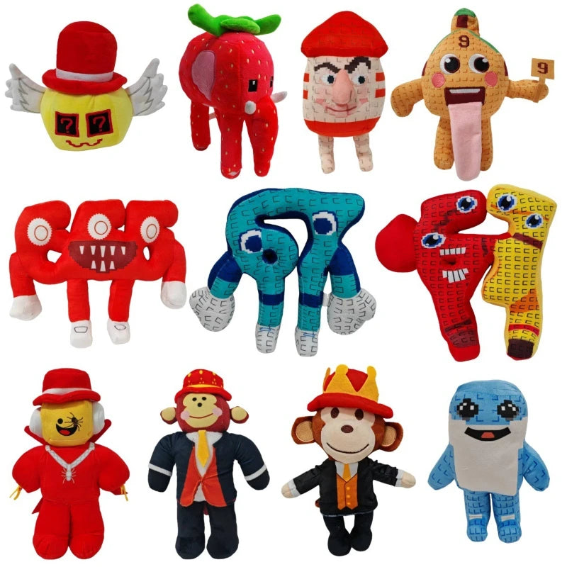 NEW Steal A Brainrot Esok Sekolah Plush Sammy Jandel Strawberry Elephant Plushie Cute No. 9 House Stuffed Doll Toy Fans Gift