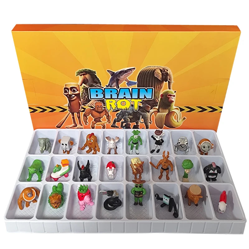 24pcs/set Italian Brainrot Tung Tung Sahur Model PVC Tung Sahur Action Figures Toys Collect Gifts