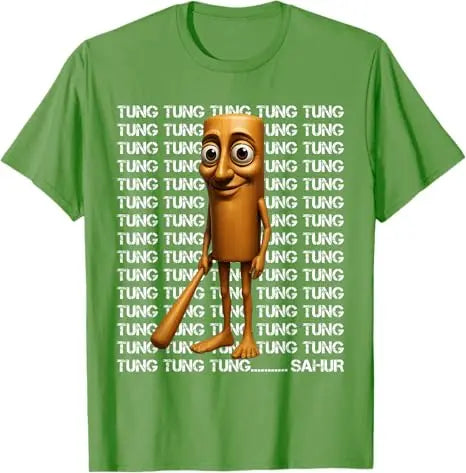 Tung Tung Tung Sahur Funny Italian Brainrot Meme Boys Kids T-Shirt Humor AI Y2k Design Graphic Outfit Short Sleeve Blouses Tees