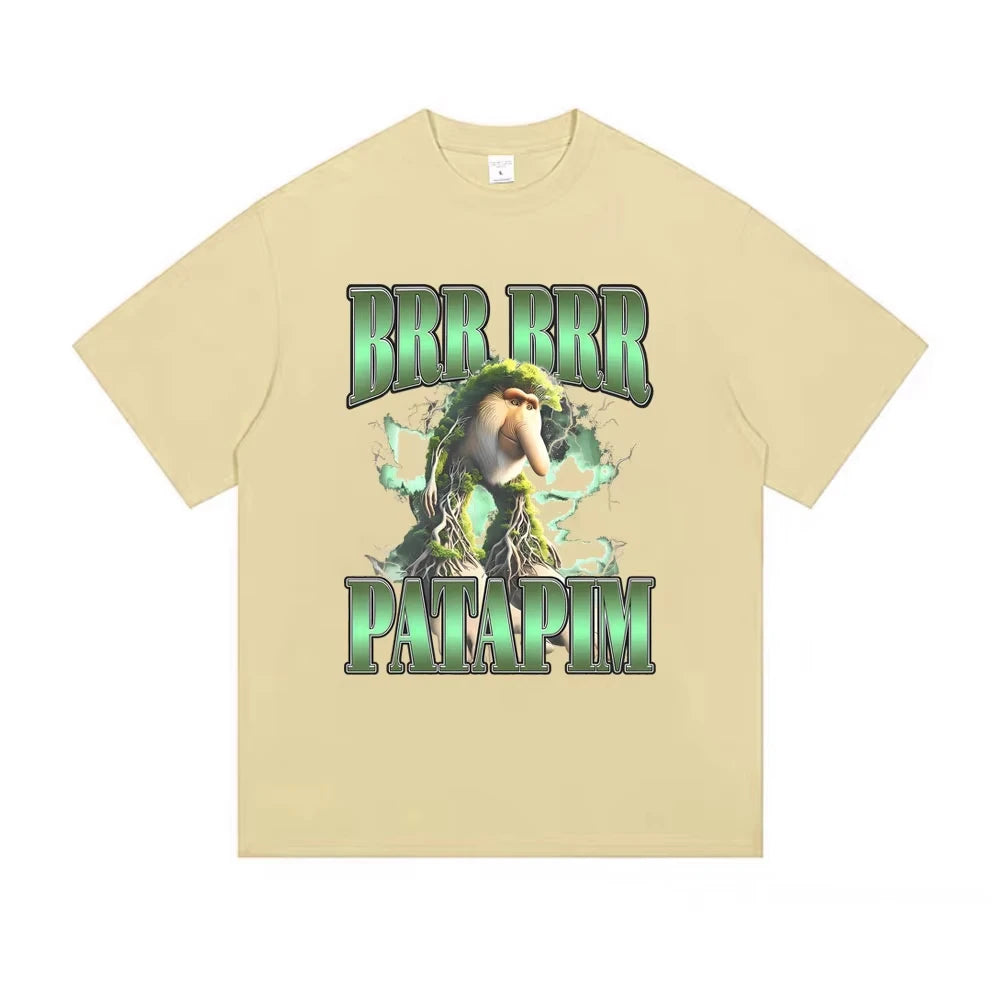 Italian Brainrot Brr Brr Patapim T-shirts Cartoon Funny Meme Tshirt Summer Men's Women Casual Humor Streetwear Male Fashion Tees