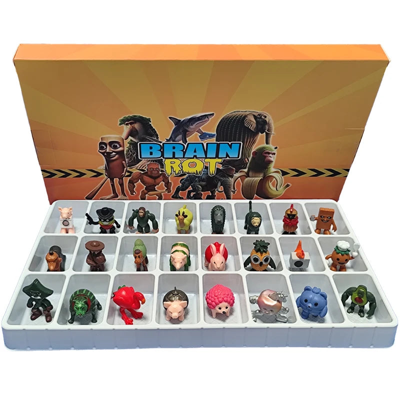 24pcs/set Italian Brainrot Tung Tung Sahur Model PVC Tung Sahur Action Figures Toys Collect Gifts