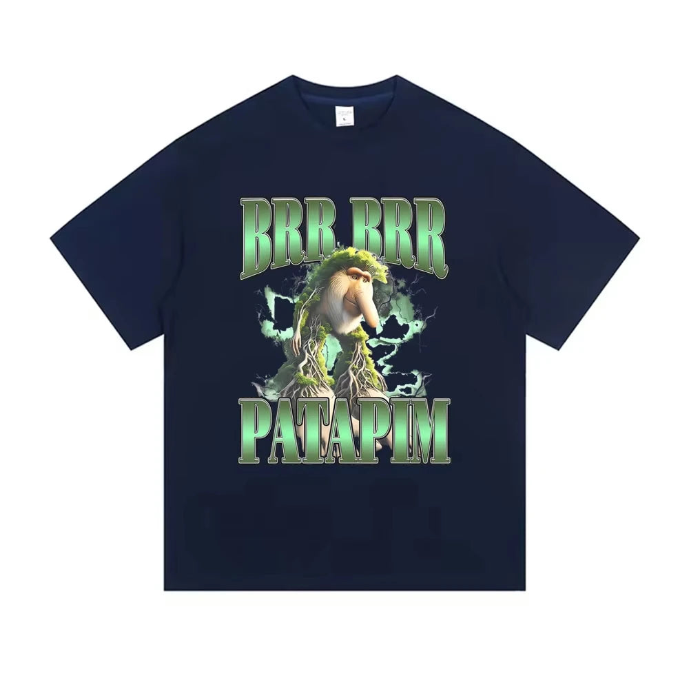 Italian Brainrot Brr Brr Patapim T-shirts Cartoon Funny Meme Tshirt Summer Men's Women Casual Humor Streetwear Male Fashion Tees